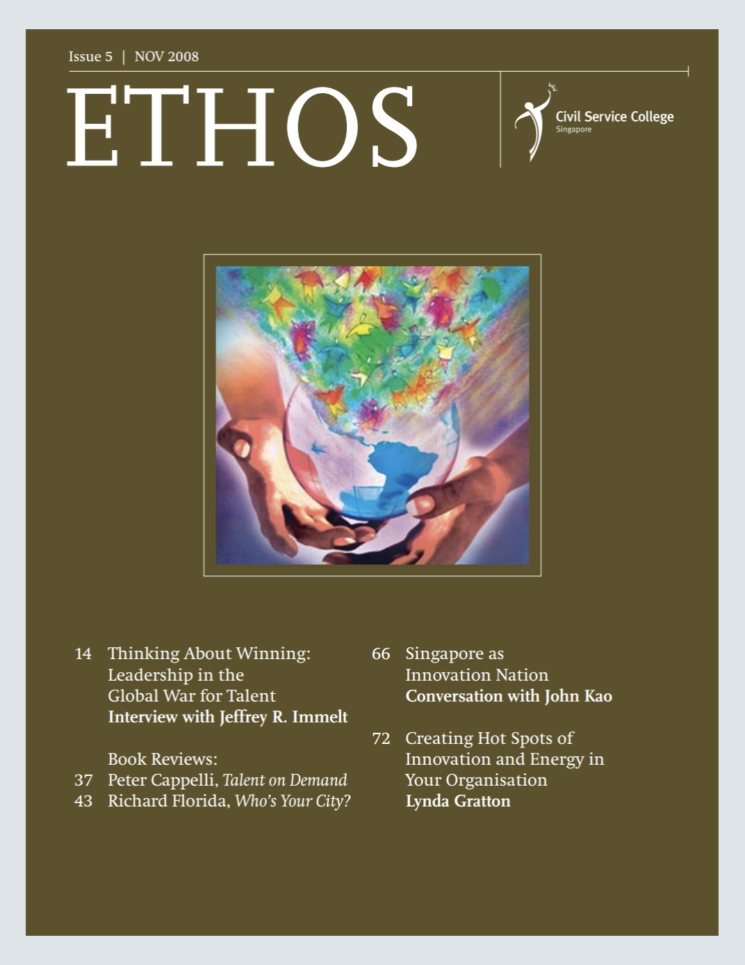 Cover of Ethos magazine, Issue 5, November 2008.